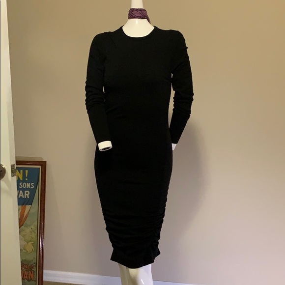 Michael Kors Collection Black Wool Ruched …Dress - Picture 2 of 14